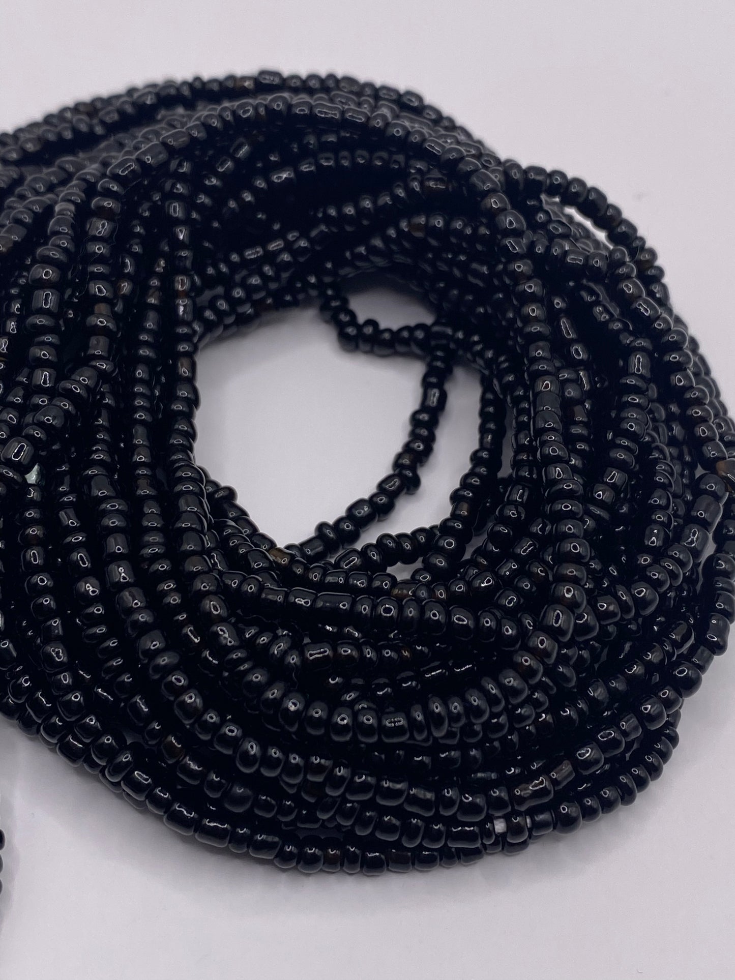 Solid Black Waist Beads