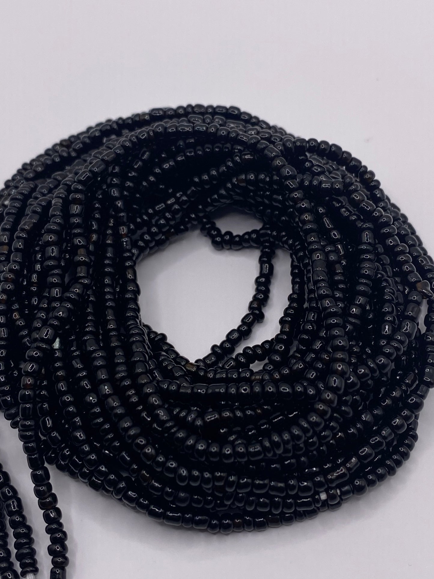 Solid Black Waist Beads